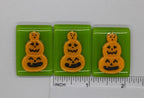 BEAU VERRE ART "Halloween Jack O'Lantern Stack Fused Glass Needle Minder"  Magnet  Needleminder  One-of-a-Kind  Handcrafted by Kelly
