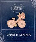 KINGSLAND NEEDLE MINDER ~ Pink Bike Needle Minder, Needle Dock, Swarovski Crystal Enamel Magnet, Needle Garage, Needleminder