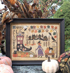 LILA'S STUDIO "Tis Near Halloween"  Counted Cross Stitch Pattern  Autumn, Fall, Halloween, Thanksgiving, Pattern Only