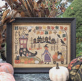 LILA'S STUDIO "Tis Near Halloween"  Counted Cross Stitch Pattern  Autumn, Fall, Halloween, Thanksgiving, Pattern Only