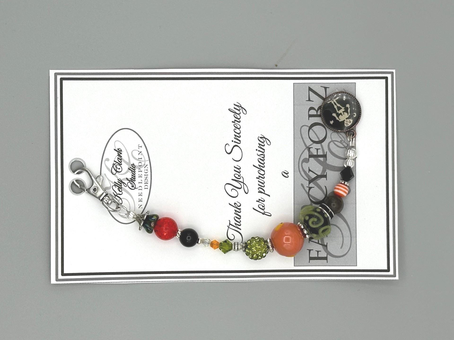 Kelly Clark Studio ~ Bats & Skeleton Scissor Fob, Scissor Find, Lanyard Fob, Key Fob, Purse Fob, Key Chain Charm