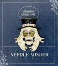 KINGSLAND NEEDLE MINDER ~ Halloween Skull Ghost Needle Minder, Needle Dock, Enamel & Rhinestone, Magnet Needle Garage, Needleminder
