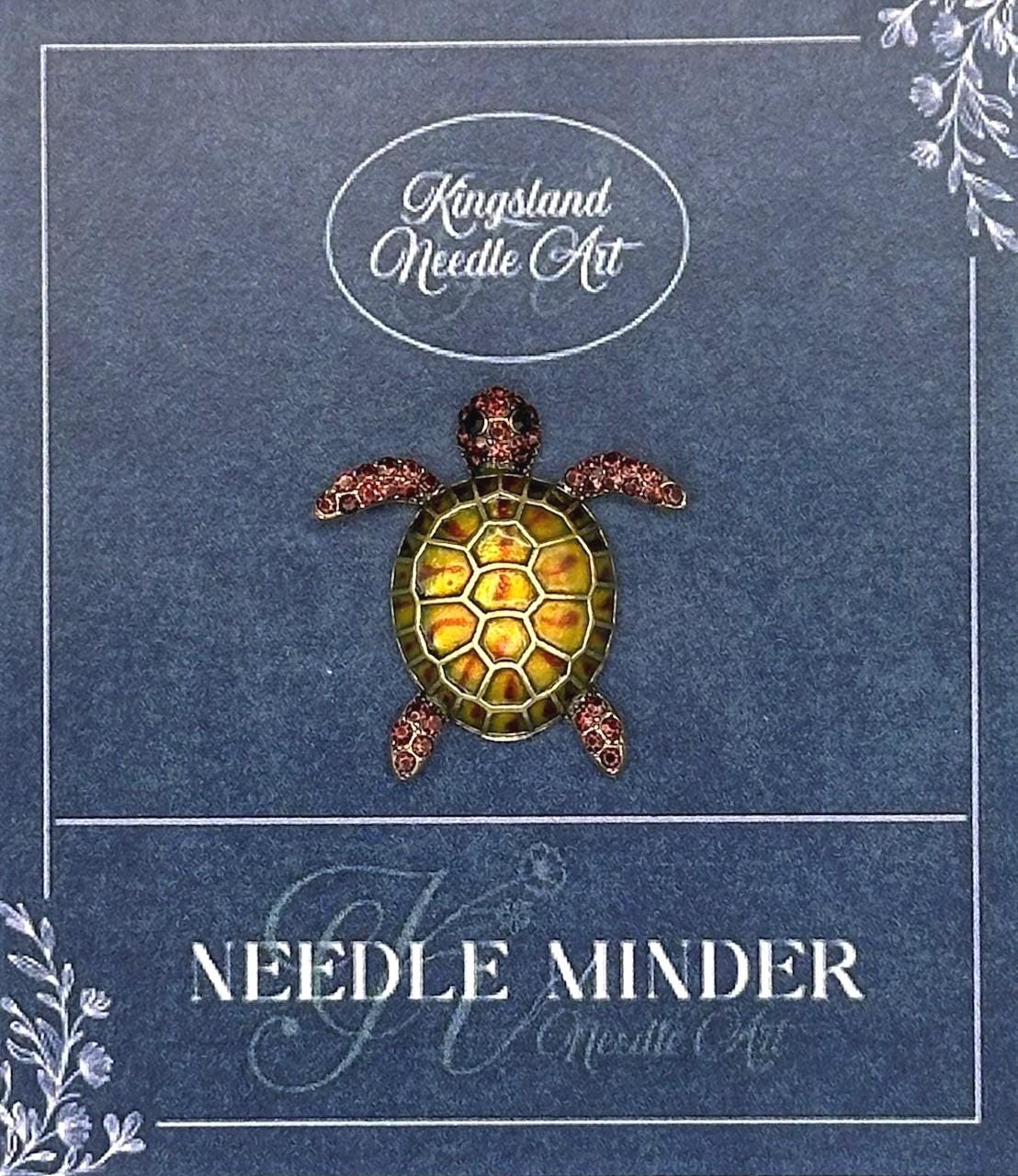KINGSLAND NEEDLE MINDER ~ Green Turtle Needle Minder, Needle Dock, Needle Nanny, Enamel Magnet, Needle Garage, Needleminder