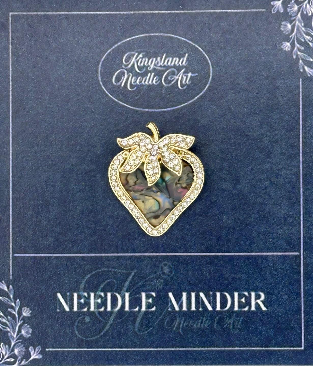 KINGSLAND NEEDLE MINDER ~ Strawberry Needle Minder, Needle Dock, Swarovski Crystal Enamel Magnet, Needle Garage, Needleminder