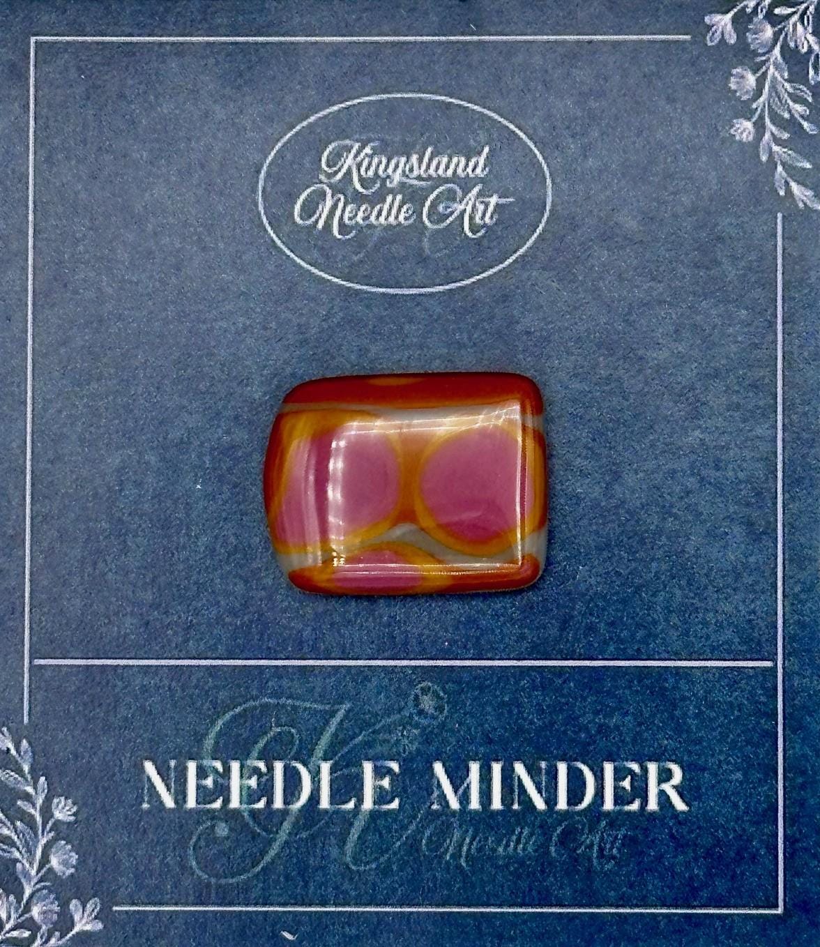KINGSLAND NEEDLE MINDER "Fused Glass Needle Minder"  Fused Glass  Magnet  Needle dock, Needleminder  One-of-a-Kind, Handcrafted FG142