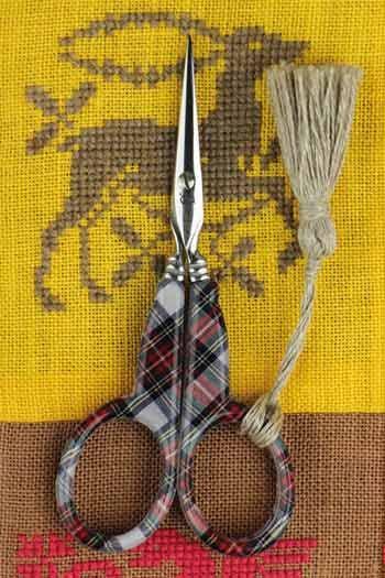 MAISON SAJOU SCISSORS  4" Tartan Embroidery Scissors  Handmade in France  Scottish Mauchline Spirit  Kingsland Needle Art