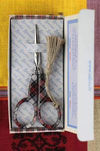 MAISON SAJOU SCISSORS  4" Tartan Embroidery Scissors  Handmade in France  Scottish Mauchline Spirit  Kingsland Needle Art