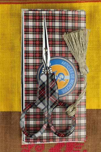 MAISON SAJOU SCISSORS  4" Tartan Embroidery Scissors  Handmade in France  Scottish Mauchline Spirit  Kingsland Needle Art