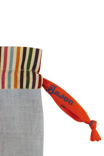 MAISON SAJOU Cross Stitch Drawstring Bag Kit ~ Embroidery Girls Motif, Made in France