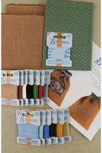 MAISON SAJOU Cross Stitch Drawstring Bag Kit ~ Cat and Dog Motif, Made in France