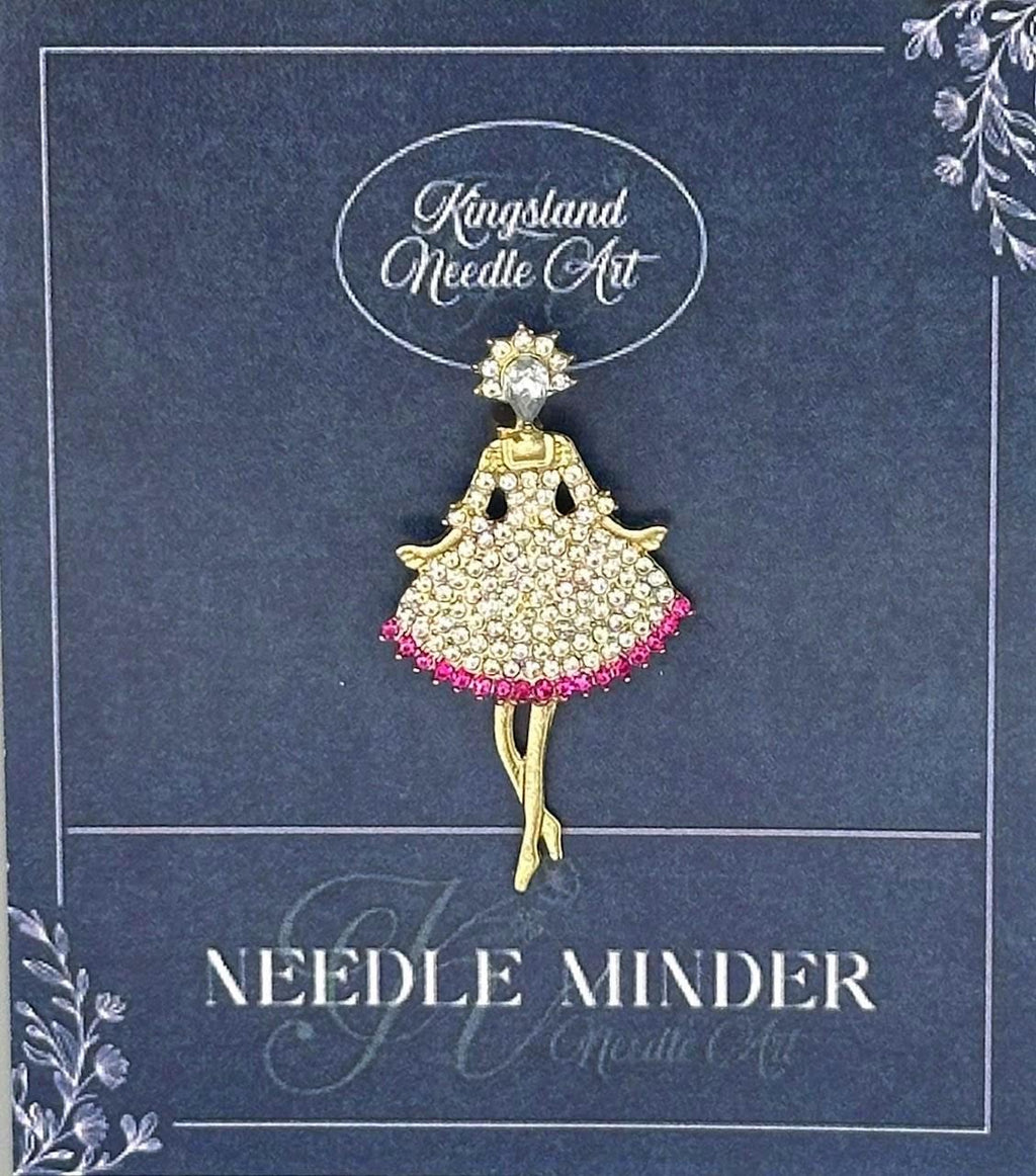 KINGSLAND NEEDLE MINDER ~ Ballet Dancer Needle Minder, Needle Dock, Swarovski Crystal Enamel Magnet, Needle Garage, Needleminder