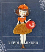 KINGSLAND NEEDLE MINDER ~ Pumpkin Girl Acrylic Needle Minder, Needle Dock, Multi-Dimensional, Magnet, Needle Garage, Needleminder