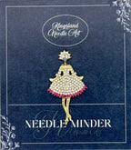 KINGSLAND NEEDLE MINDER ~ Ballet Dancer Needle Minder, Needle Dock, Swarovski Crystal Enamel Magnet, Needle Garage, Needleminder