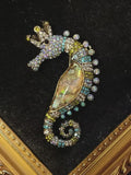 BROOCH ~ Seahorse Crystal Brooch ~ Gold Tone ~ Jewelry, Holidays, Great Gift Idea, Pin