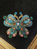 BROOCH ~ Blue Butterfly Crystal Brooch ~ Gold Tone ~ Jewelry, Holidays, Great Gift Idea, Pin