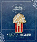KINGSLAND NEEDLE MINDER ~ Popcorn Needle Minder, Needle Dock, Swarovski Crystal Pearl Enamel Magnet, Needle Garage, Needleminder