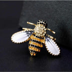 KINGSLAND NEEDLE MINDER ~ Orange & Black Bumble bee Needle Minder, Needle Dock, Enamel and Rhinestone, Magnet Needle Garage, Needleminder