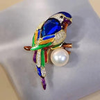KINGSLAND NEEDLE MINDER ~ Blue Parrot Needle Minder, Needle Dock, Swarovski Crystal Enamel Magnet, Needle Garage, Needleminder