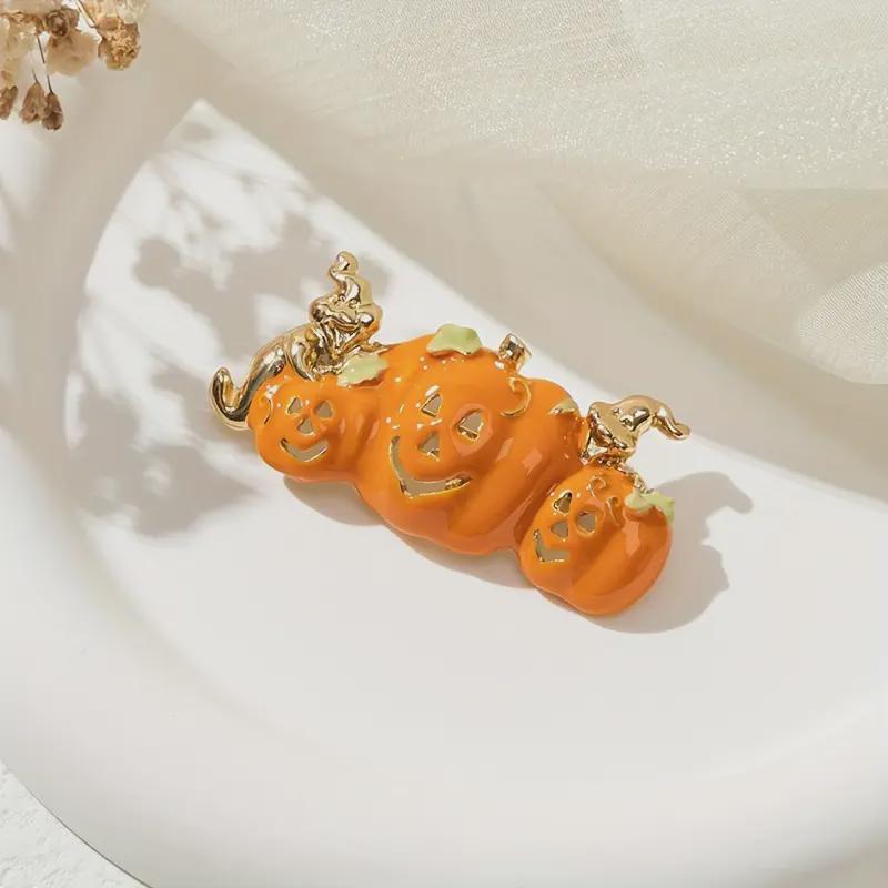 BROOCH ~ Halloween Pumpkins ~ Gold Tone ~ Jewelry, Holidays, Great Gift Idea, Pin