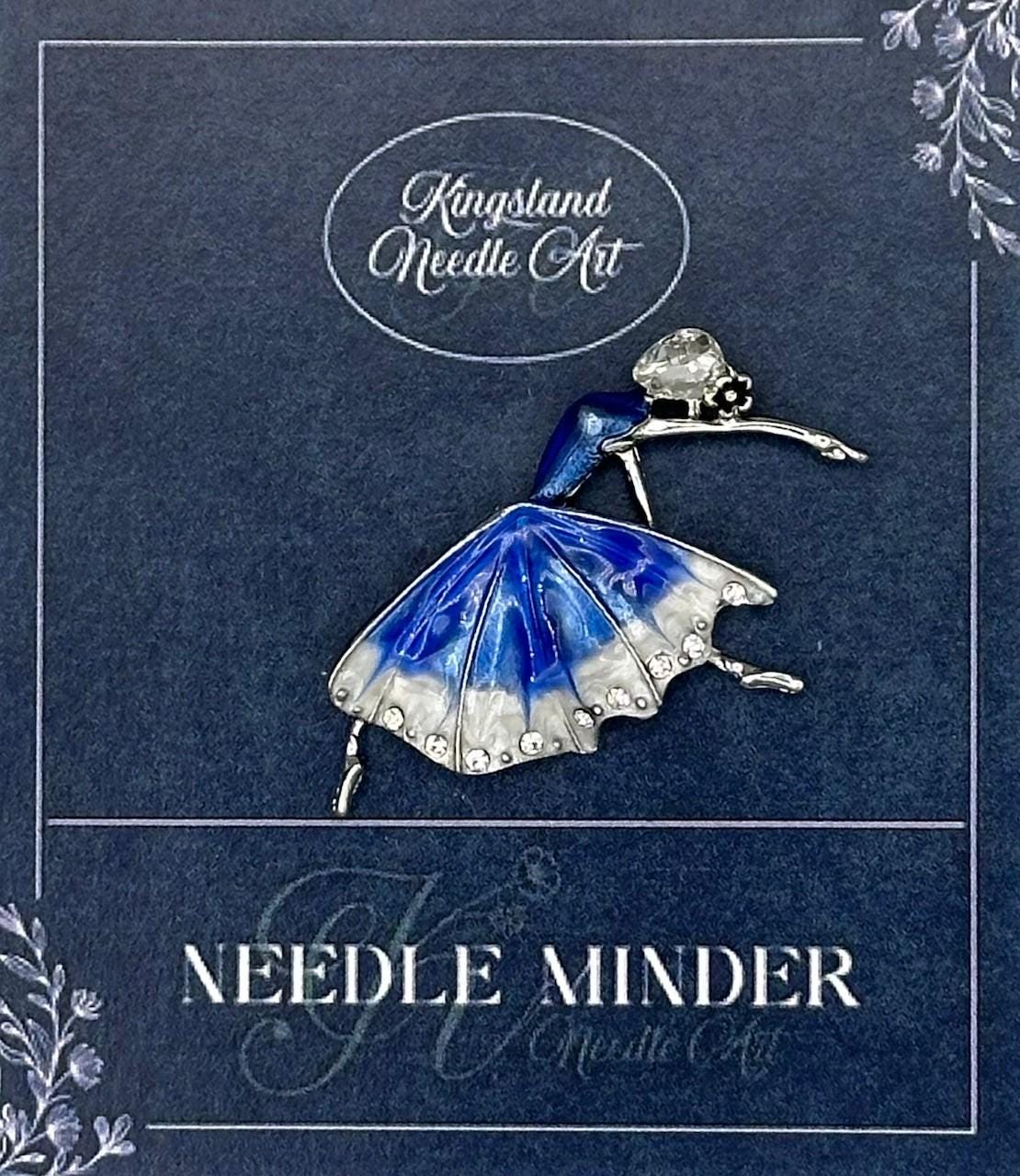 KINGSLAND NEEDLE MINDER ~ Blue Ballerina Needle Minder, Needle Dock, Swarovski Crystal Enamel Magnet, Needle Garage, Needleminder