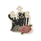 KINGSLAND NEEDLE MINDER ~ Halloween Black Cat Needle Minder, Needle Dock, Enamel Magnet Needle Garage, Needleminder