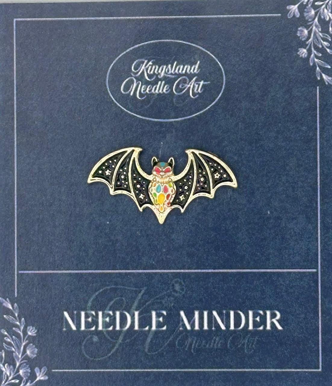 KINGSLAND NEEDLE MINDER ~ Small Halloween Bat Needle Minder, Needle Dock, Enamel Magnet Needle Garage, Needleminder