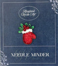 KINGSLAND NEEDLE MINDER ~ Red Snow Mitten Needle Minder, Needle Dock, Sparkling Rhinestones, Enamel Magnet, Needle Garage, Needleminder