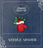 KINGSLAND NEEDLE MINDER ~ Red Snow Mitten Needle Minder, Needle Dock, Sparkling Rhinestones, Enamel Magnet, Needle Garage, Needleminder