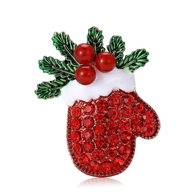 KINGSLAND NEEDLE MINDER ~ Red Snow Mitten Needle Minder, Needle Dock, Sparkling Rhinestones, Enamel Magnet, Needle Garage, Needleminder