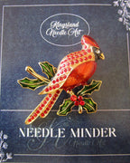 KINGSLAND NEEDLE MINDER ~ Red Christmas Cardinal Bird Needle Minder, Needle Dock, Needle Nanny, Magnet, Needle Garage, Needleminder