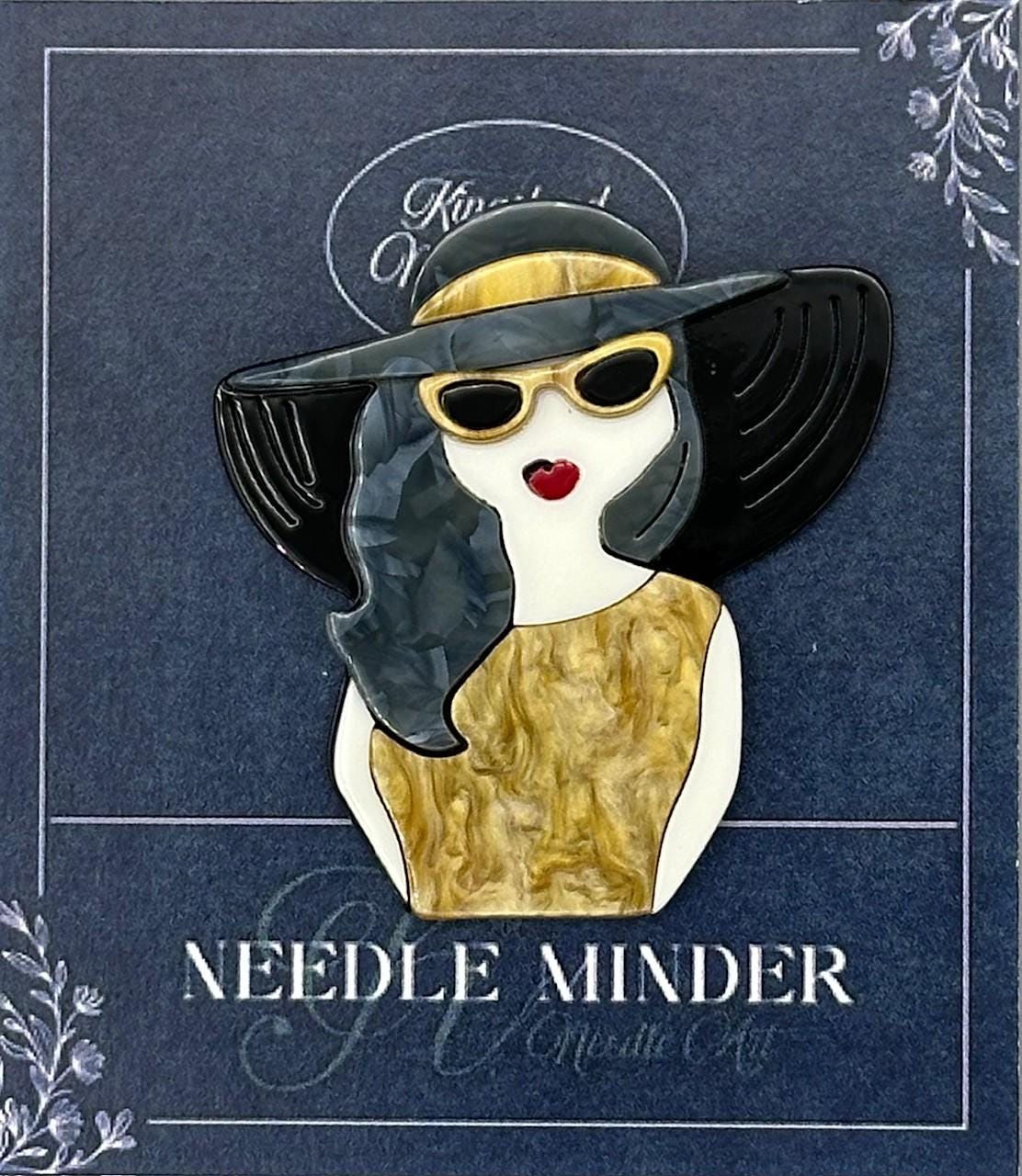 KINGSLAND NEEDLE MINDER ~ Fashionista Girl Acrylic Needle Minder, Needle Dock, Multi-Dimensional, Magnet, Needle Garage, Needleminder