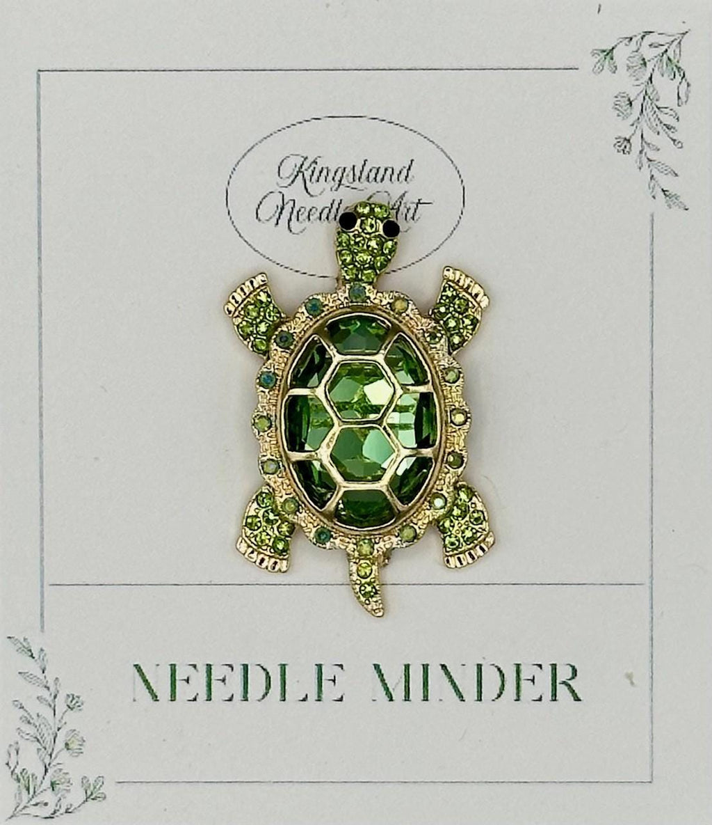KINGSLAND NEEDLE MINDER ~ Green Gem Turtle Needle Minder, Needle Dock, Crystal Magnet, Needle Garage, Needleminder