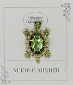 KINGSLAND NEEDLE MINDER ~ Green Gem Turtle Needle Minder, Needle Dock, Crystal Magnet, Needle Garage, Needleminder