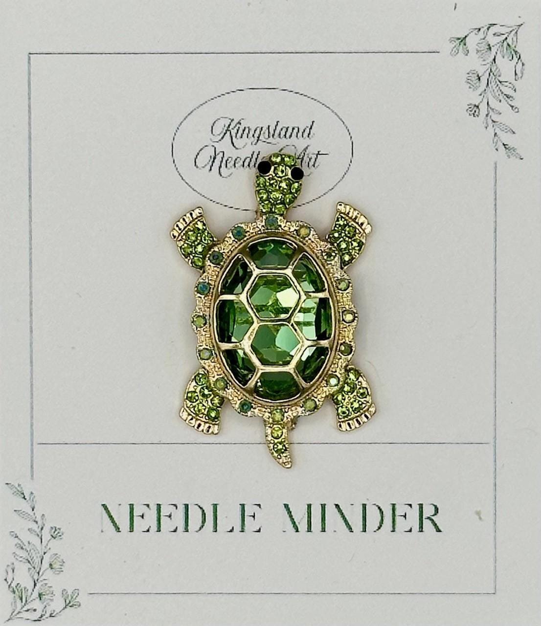 KINGSLAND NEEDLE MINDER ~ Green Gem Turtle Needle Minder, Needle Dock, Crystal Magnet, Needle Garage, Needleminder