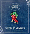 KINGSLAND NEEDLE MINDER ~ Christmas Red Skate Needle Minder, Needle Dock, Enamel Magnet Needle Garage, Needleminder