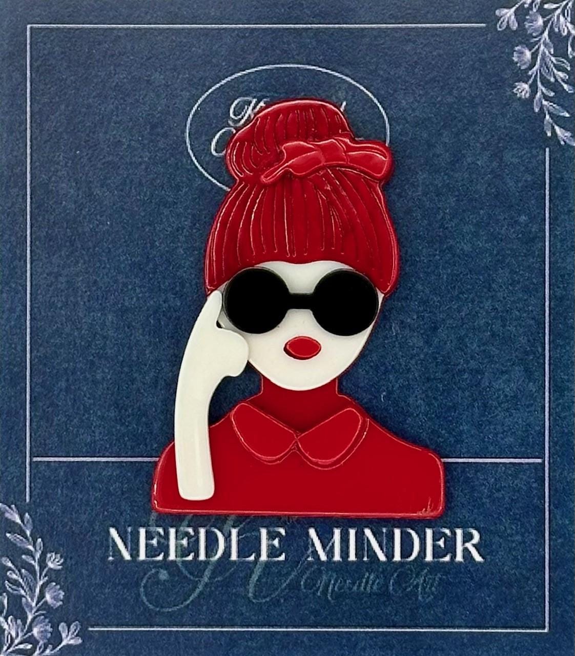 KINGSLAND NEEDLE MINDER ~ Lady in Red Acrylic Needle Minder, Needle Dock, Multi-Dimensional, Magnet, Needleminder