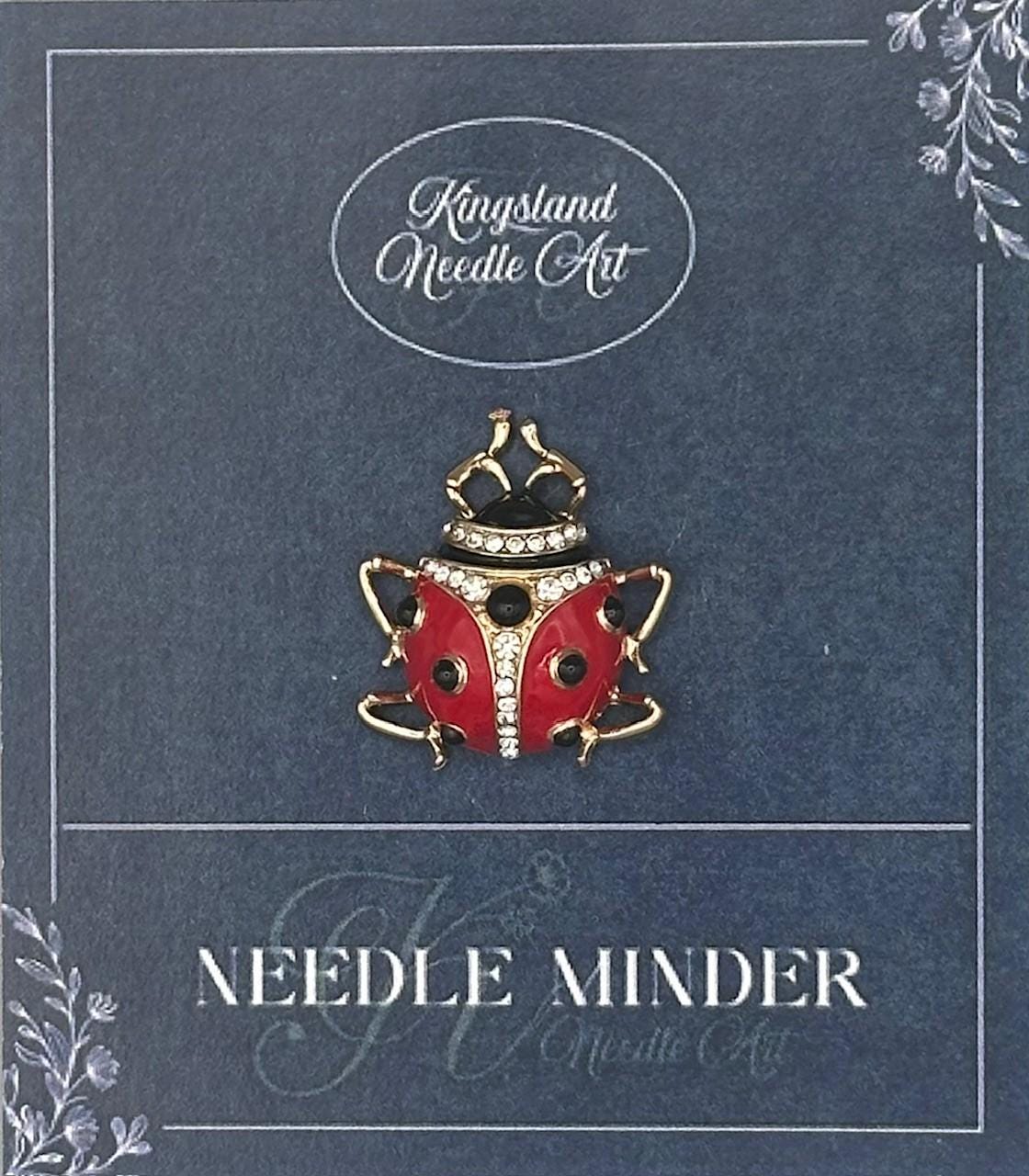 KINGSLAND NEEDLE MINDER ~ Ladybug Needle Minder, Needle Dock, Swarovski Crystal Enamel Magnet, Needle Garage, Needleminder