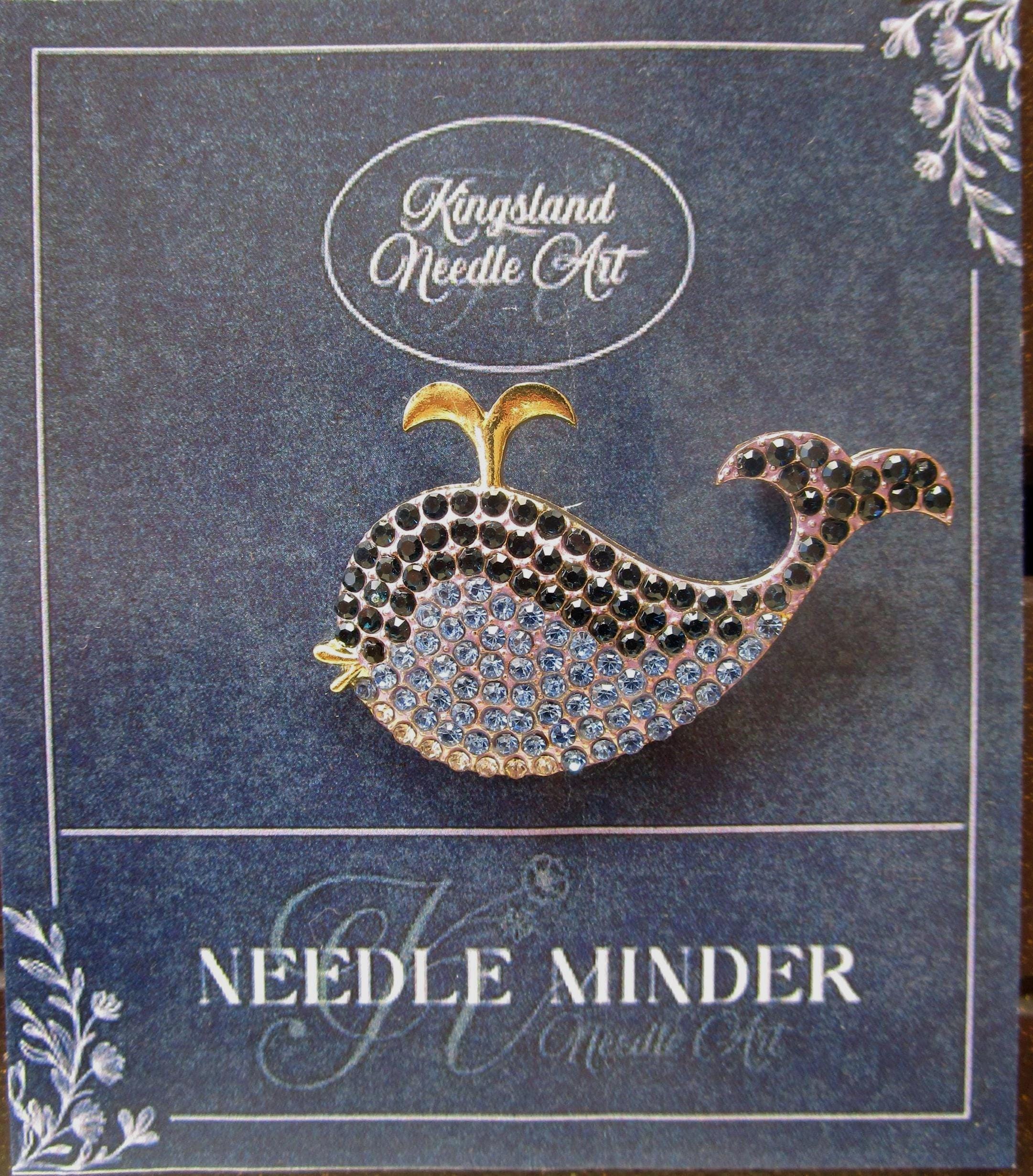 KINGSLAND NEEDLE MINDER ~ Blue Whale Needle Minder, Needle Dock, Needle Nanny, Crystal Enamel Magnet, Needle Garage, Needleminder