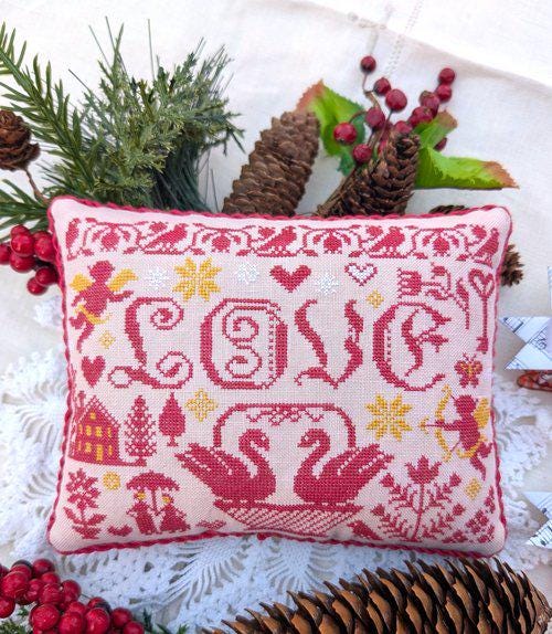 LILA'S STUDIO "Love"  Counted Cross Stitch Pattern  Valentine's Day, Chart, Pattern Only