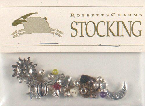 SHEPHERD'S BUSH PRINTWORKS "Robert's Stocking" Cross Stitch Pattern and Charm Pack Included, Christmas, Santa, Sampler, Kit