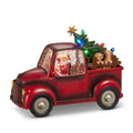 Christmas Decor ~ Santa & Dog with Lighted Tree In Red Truck ~ Lighted Water Lantern, Christmas Decor K126 ~ Free Shipping ~ New 2025