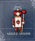 KINGSLAND NEEDLE MINDER ~ Queen of Hearts Needle Minder, Needle Dock, Enamel, Magnet Needle Garage, Needleminder