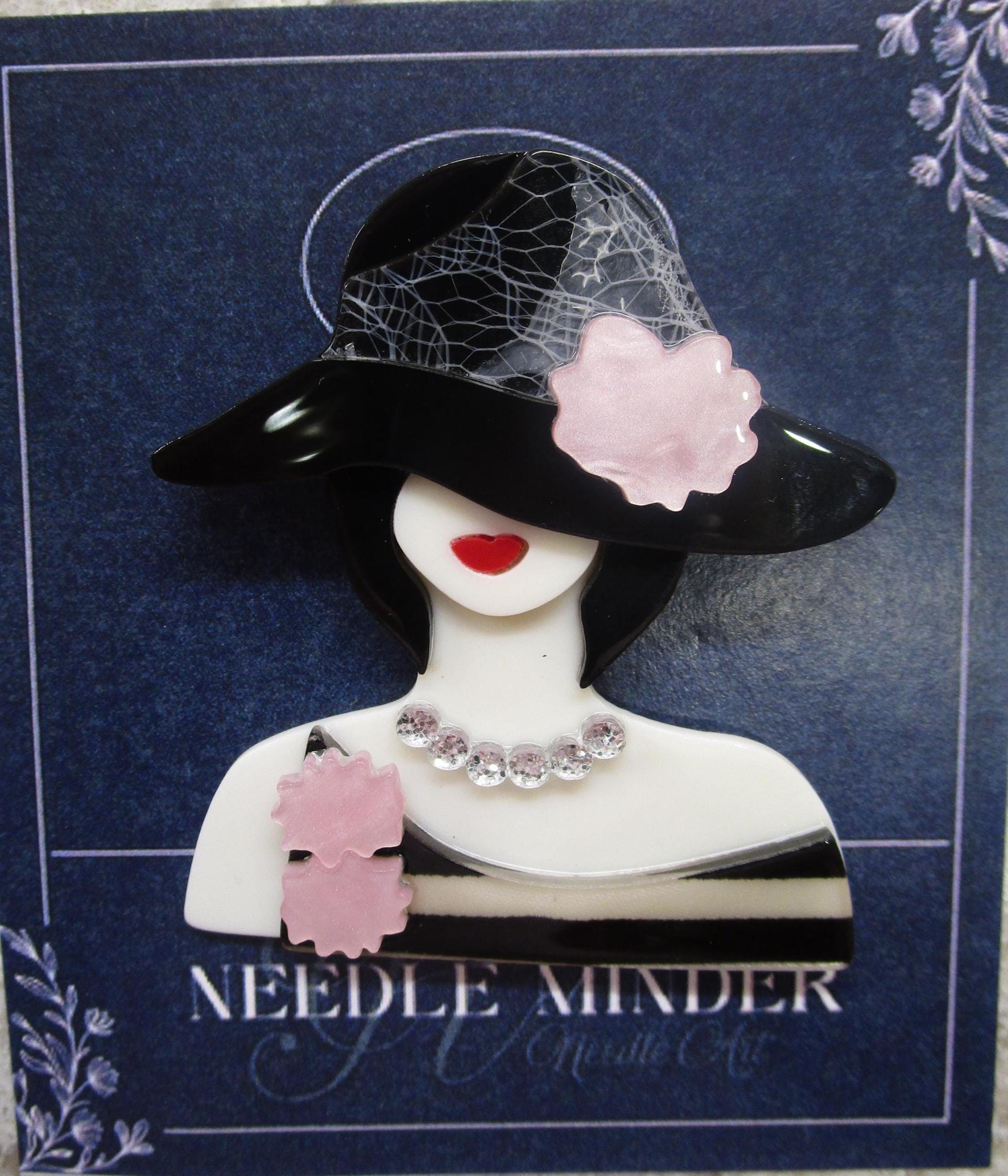 KINGSLAND NEEDLE MINDER ~ Fashionista Girl Acrylic Needle Minder, Needle Dock, Multi-Dimensional, Magnet, Needle Garage, Needleminder