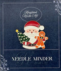 KINGSLAND NEEDLE MINDER ~ Santa and Gingerbread Cookie Needle Minder, Needle Dock, Enamel Magnet Needle Garage, Needleminder