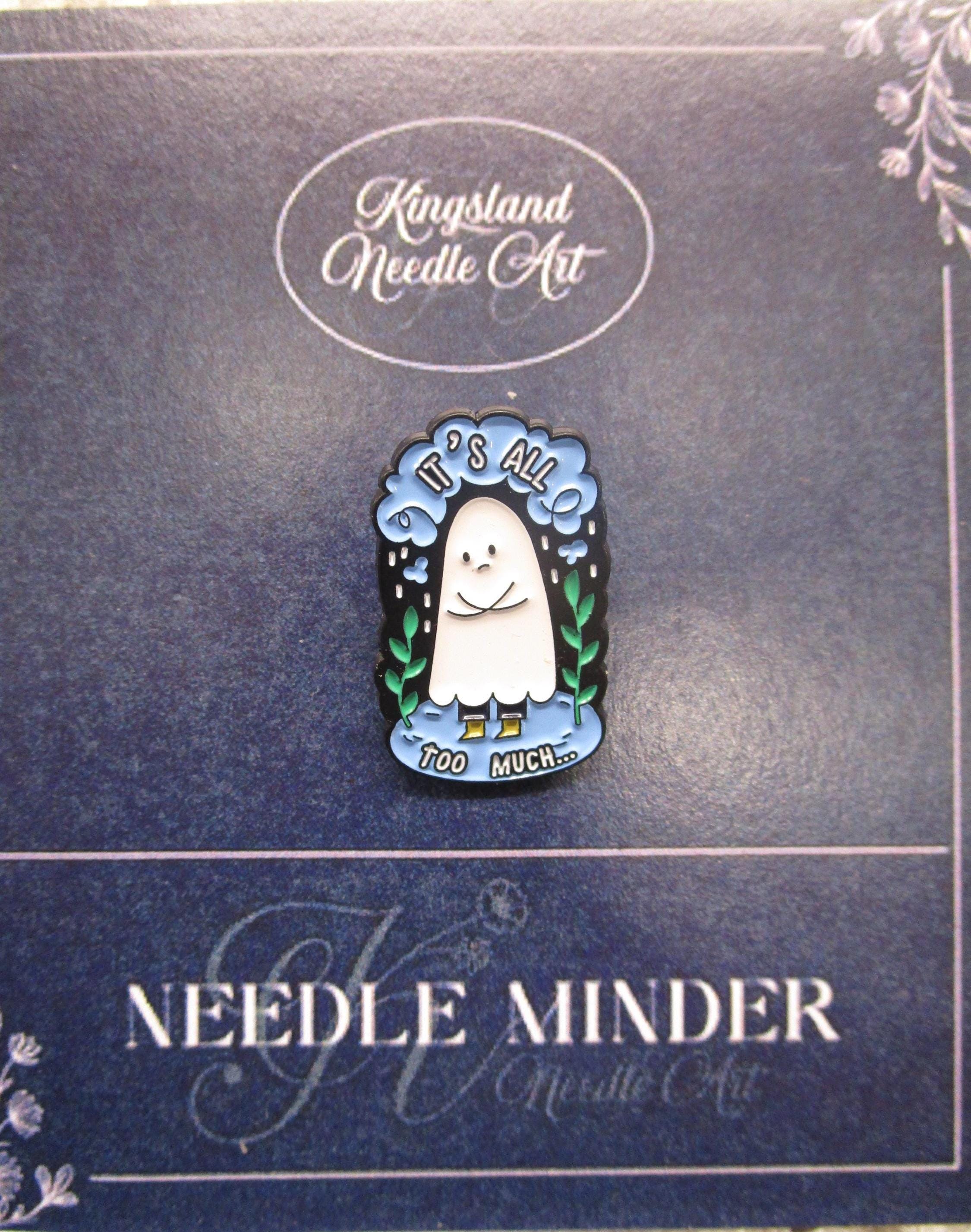 KINGSLAND NEEDLE MINDER ~ It's All Too Much Snowman Needle Minder, Needle Dock, Enamel, Magnet, Needle Garage, Needleminder