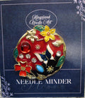 KINGSLAND NEEDLE MINDER ~ Floral & Butterfly Needle Minder, Needle Dock, Enamel, Magnet, Needle Garage, Needleminder