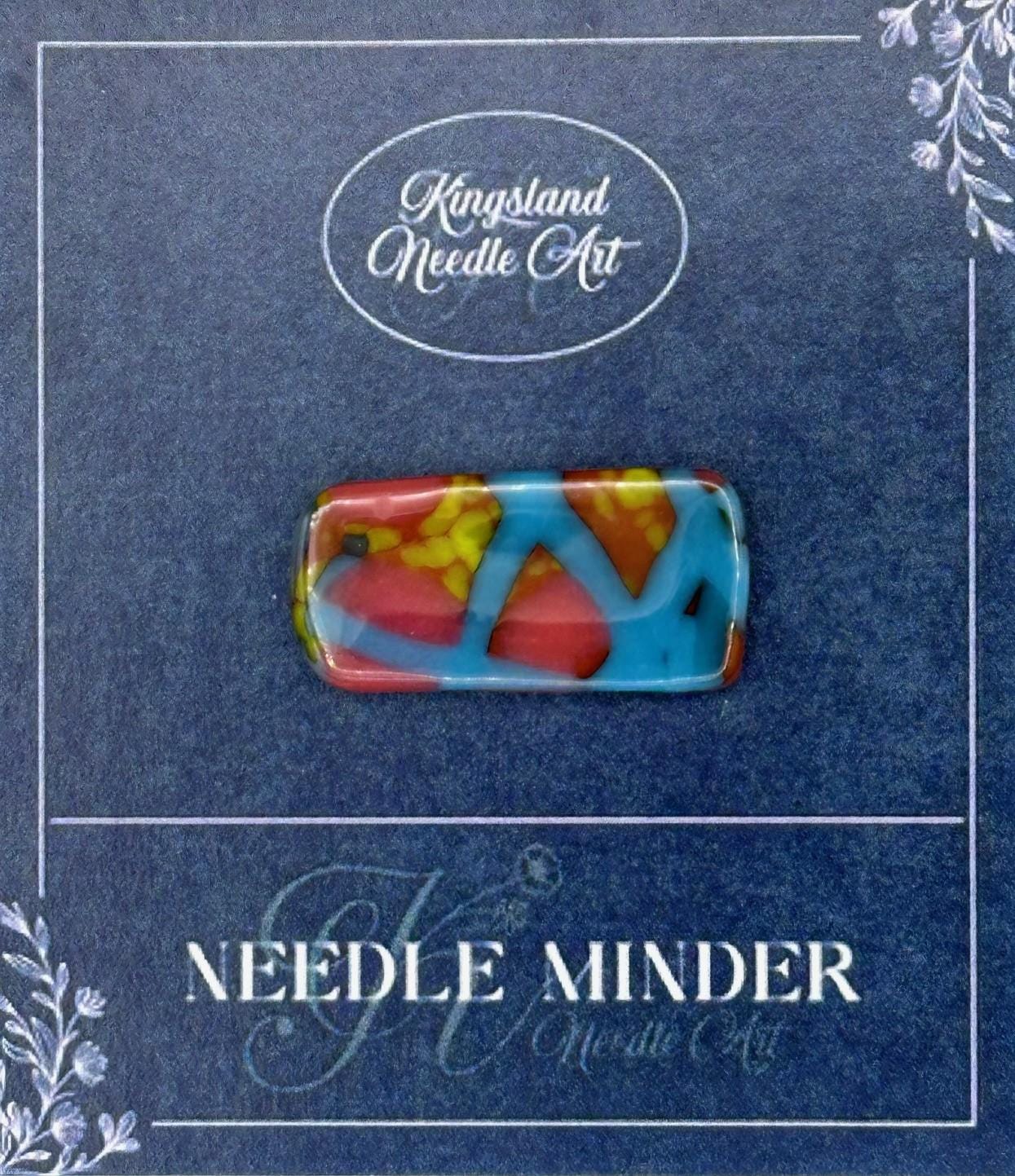KINGSLAND NEEDLE MINDER "Fused Glass Needle Minder"  Fused Glass  Magnet  Needle dock, Needleminder  One-of-a-Kind, Handcrafted FG125