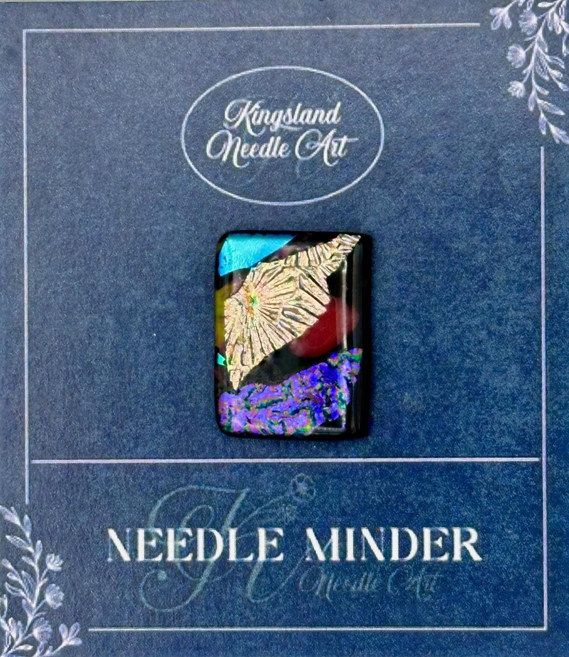 KINGSLAND NEEDLE MINDER "Fused Glass Needle Minder"  Fused Glass  Magnet  Needle dock, Needleminder  One-of-a-Kind, Handcrafted FG126