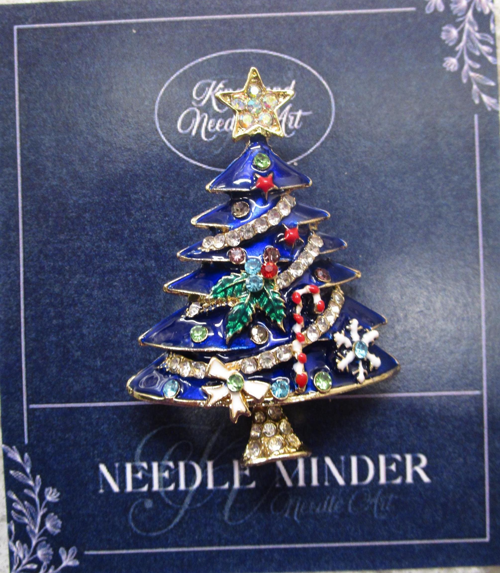 KINGSLAND NEEDLE MINDER ~ Blue Christmas Tree Needle Minder, Needle Dock, Needle Nanny, Magnet, Needle Garage, Needleminder