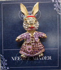 KINGSLAND NEEDLE MINDER ~ Purple Easter Bunny Needle Minder, Needle Dock, Swarovski Crystal Enamel Magnet, Needle Garage, Needleminder